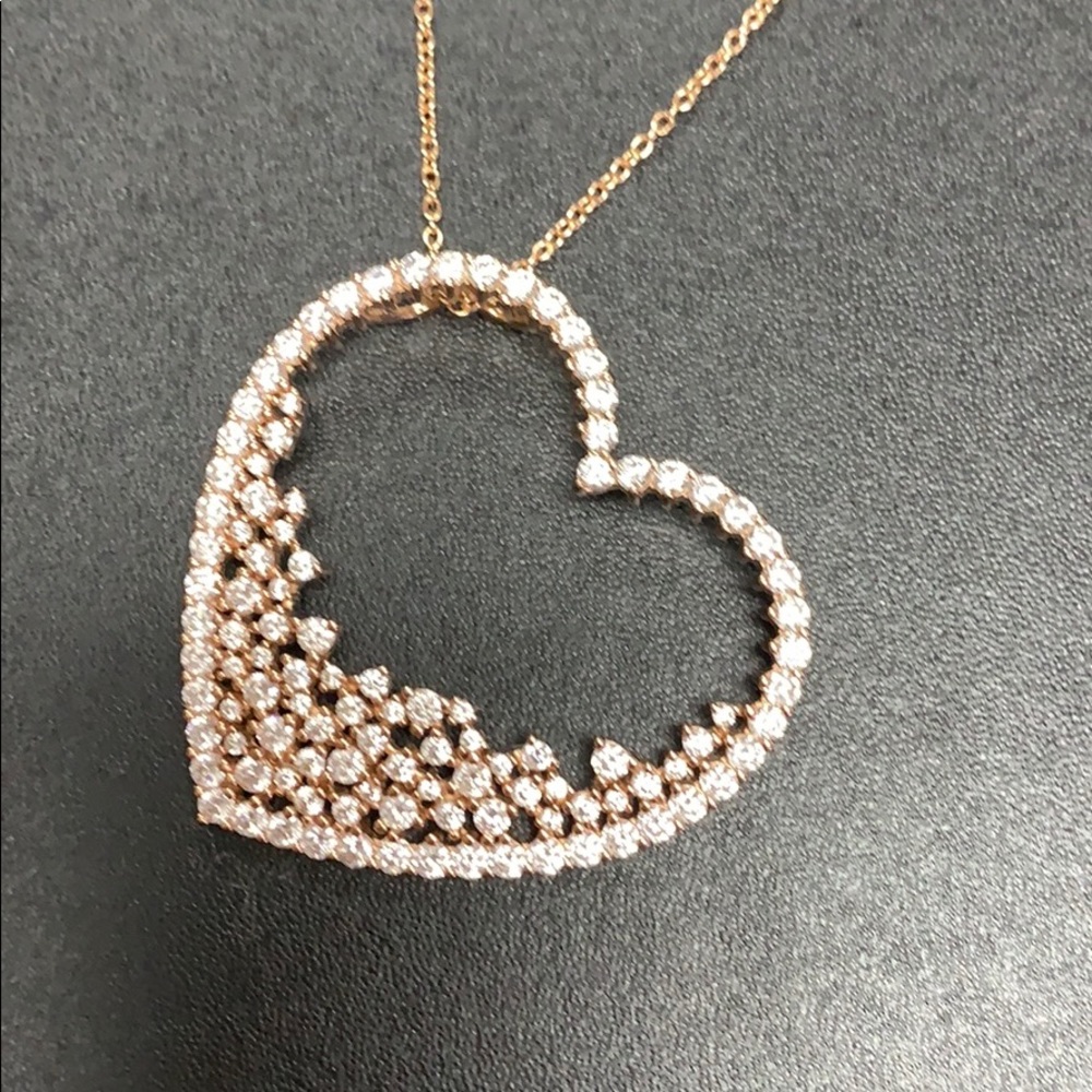 Rose gold plated Sterling Silver Heart Pendant